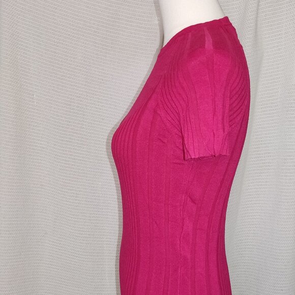Daisy Fuentes | Hot pink knit short sleeve sweater top - Picture 8 of 13